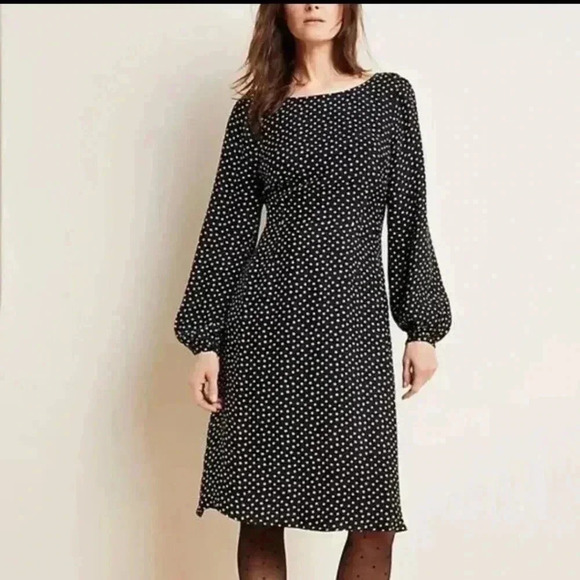 Anthropologie Agatha Polka-Dot Midi Dress Size 2 - Picture 1 of 15